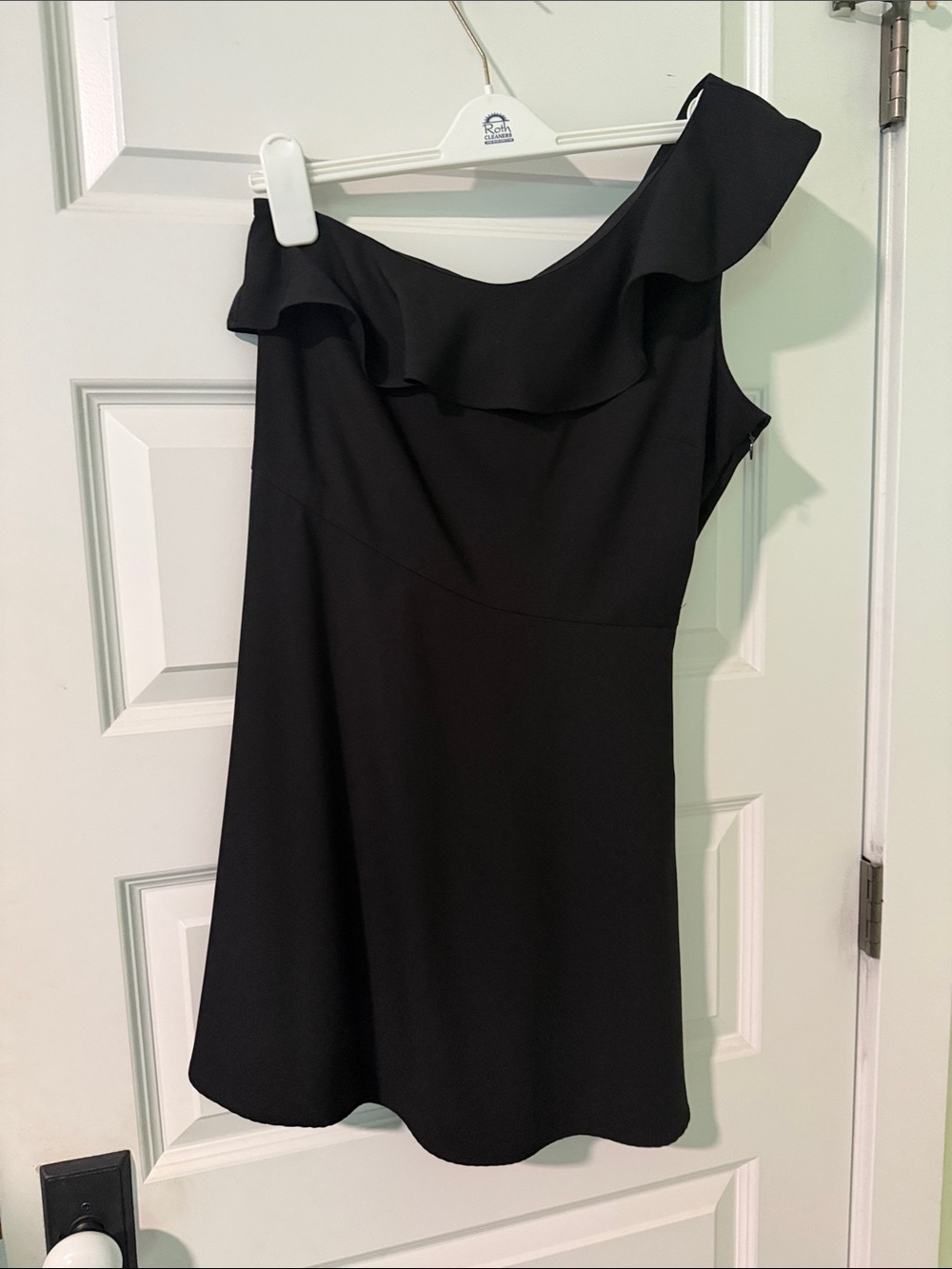Banana Republic Black One-Shoulder Ruffle Dress